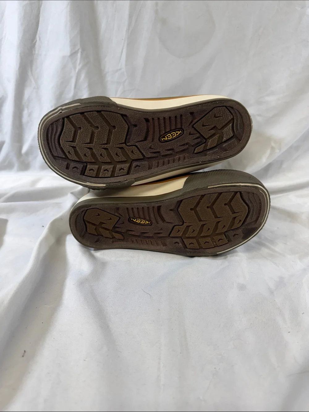 Keen Kids Brown Rain Boots with Yellow Cat Accent